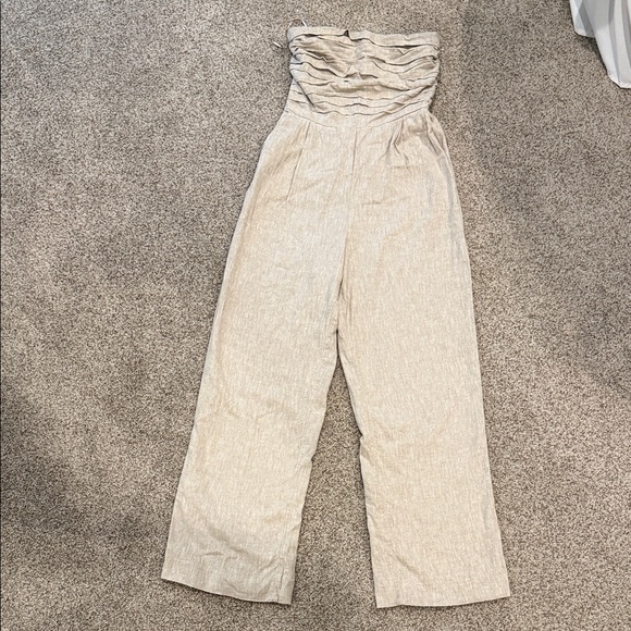 Abercrombie & Fitch Pants - Abercrombie & Fitch Beige Strapless Jumpsuit